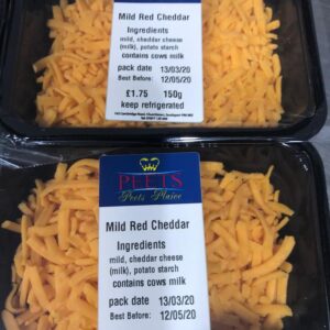 Mild Red Cheddar Cheese at Peets Plaice in Southport