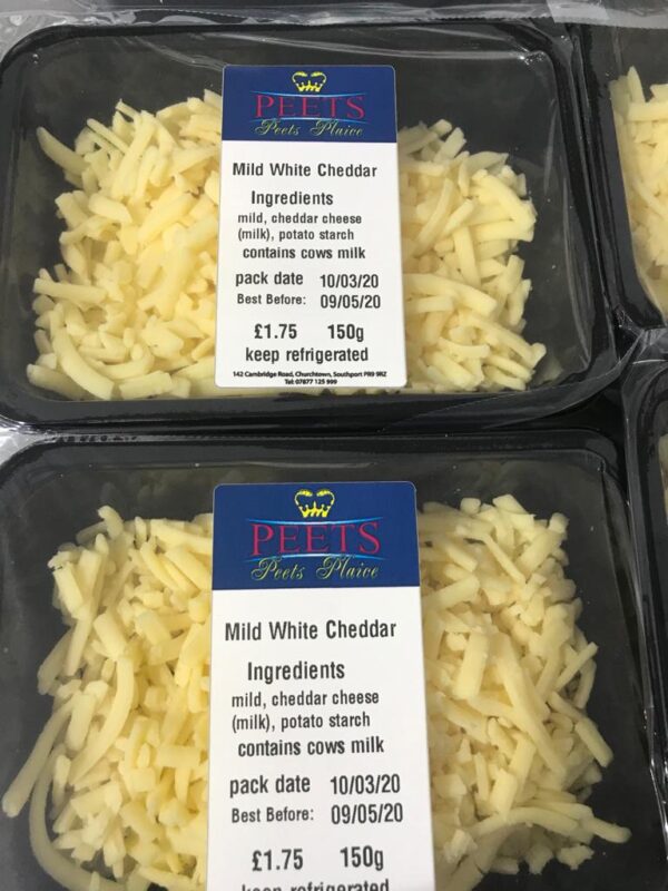 Mild White Cheddar Cheese at Peets Plaice in Southport