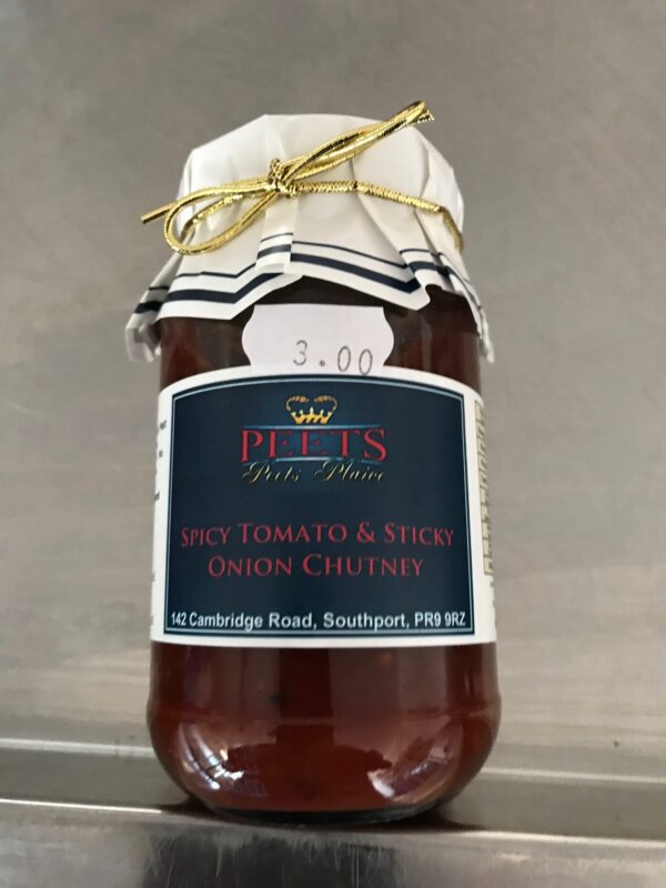 Spicy Tomato & Sticky Onion Chutney at Peets Plaice in Southport