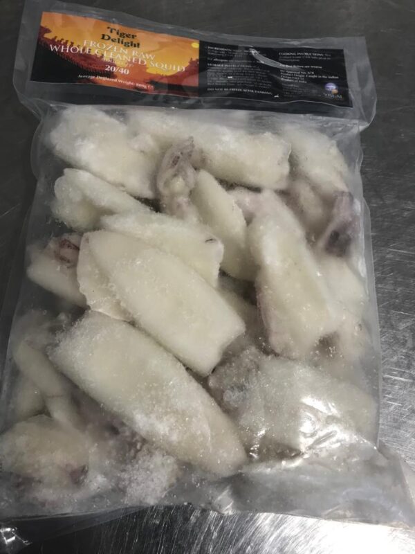 Baby squid at Peets Plaice in Southport